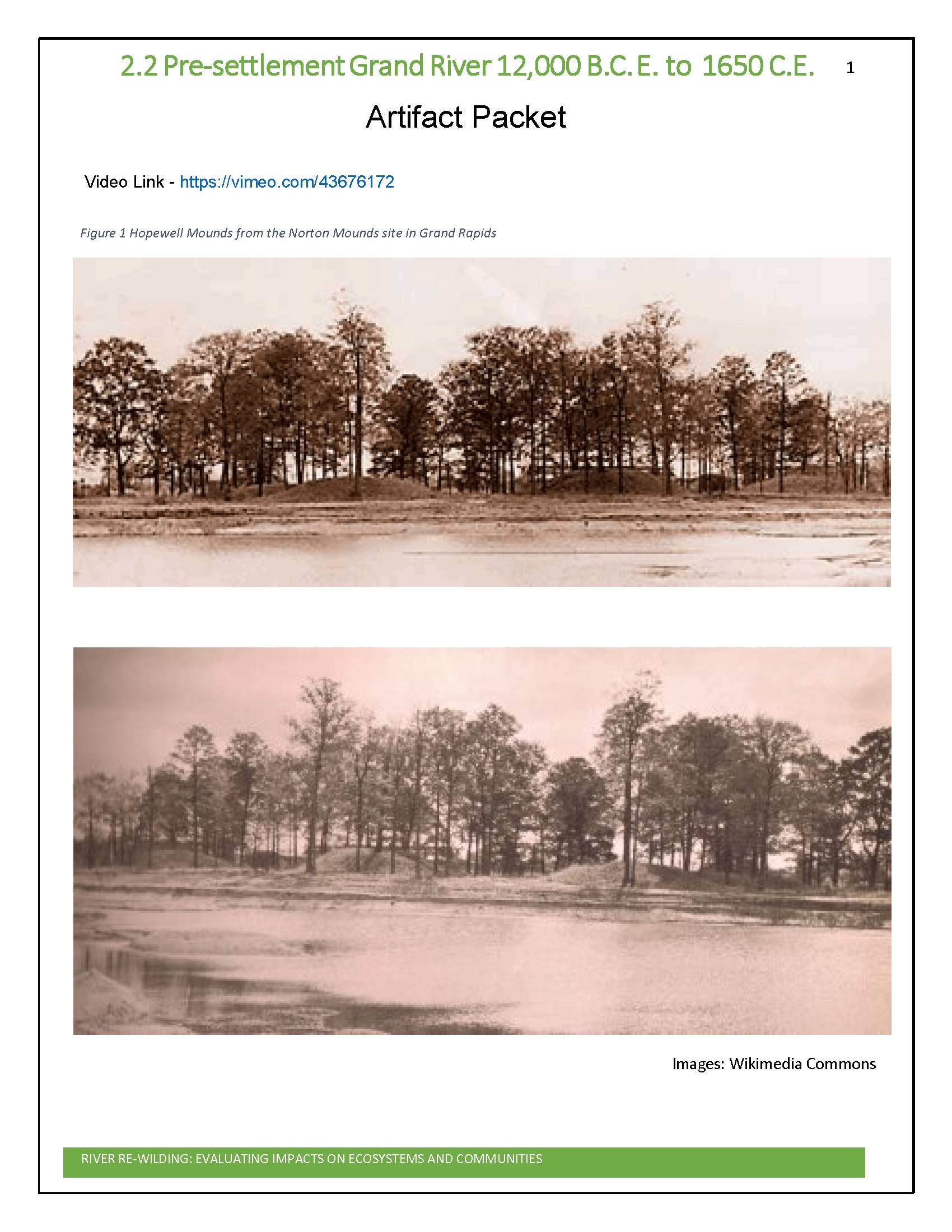 Historic images of Hopewell Mounds in Grand Rapids